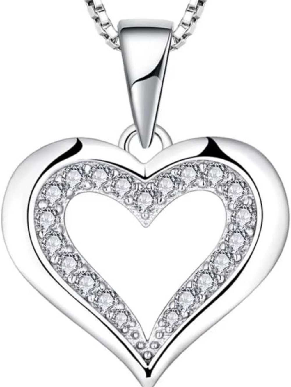 Dainty 925 Sterling Silver Heart Necklace for Women - Elegant Minimalist Jewelry